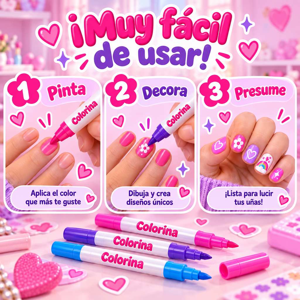 Marcadores de uñas para niñas